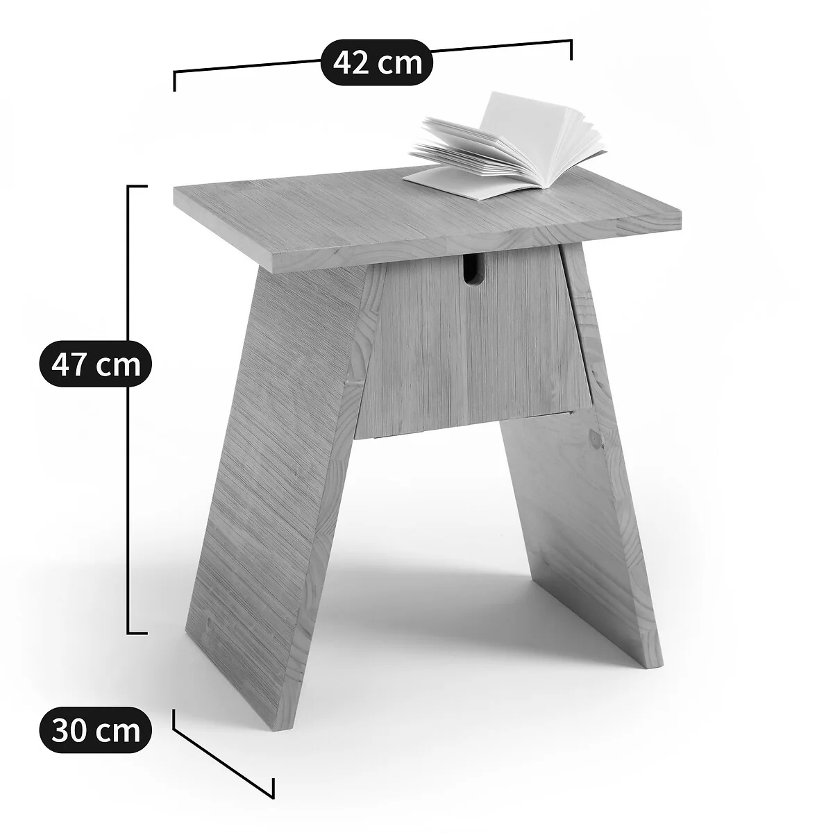 Asayo Solid Pine Bedside Table – image 4