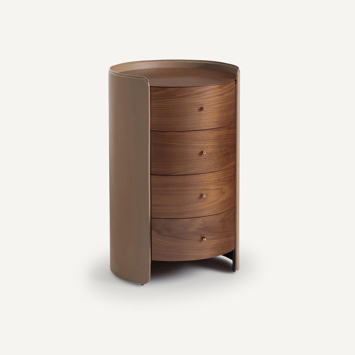 Firmo Walnut & Leather Bedside Table Drawers – image 2