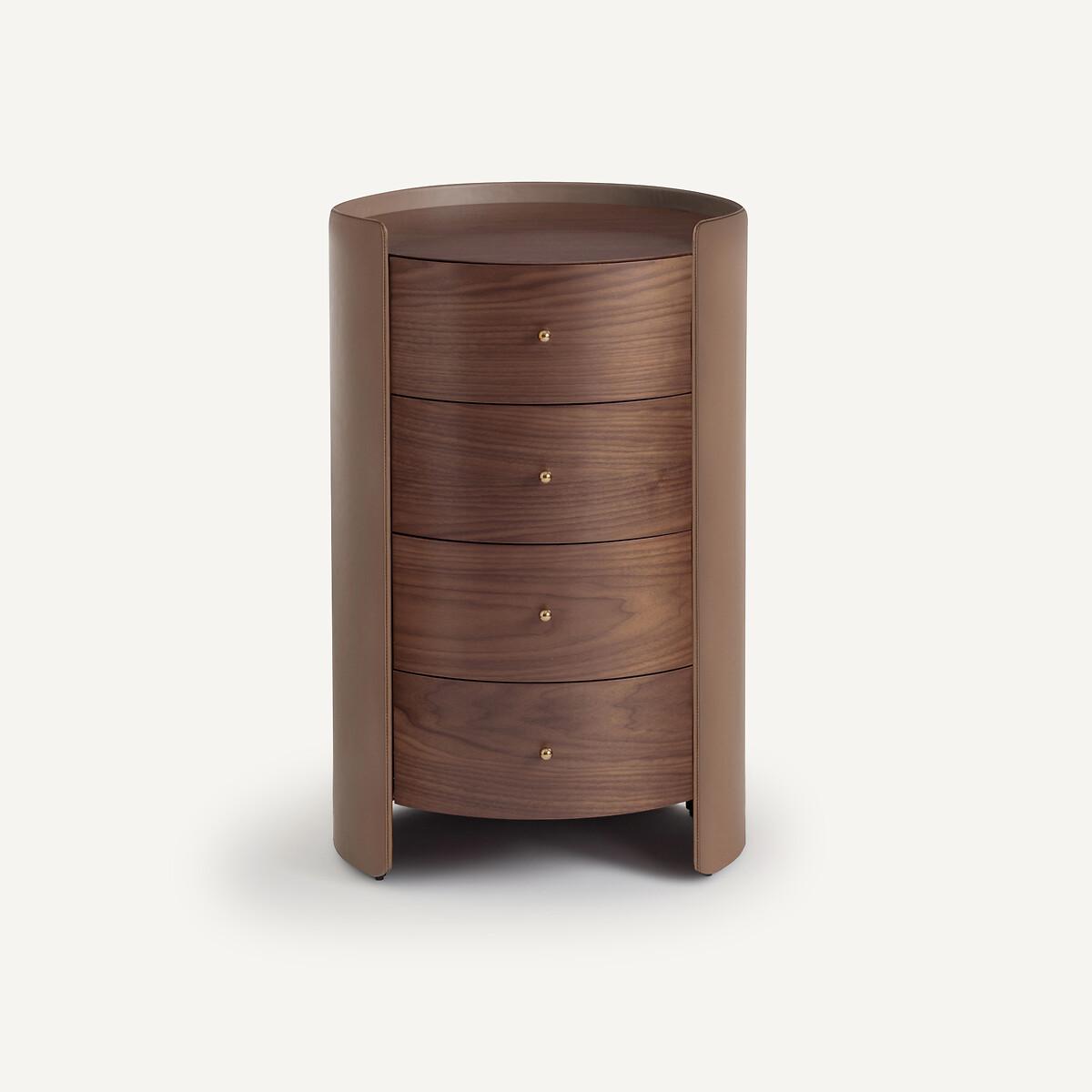 Firmo Walnut & Leather Bedside Table Drawers – image 3