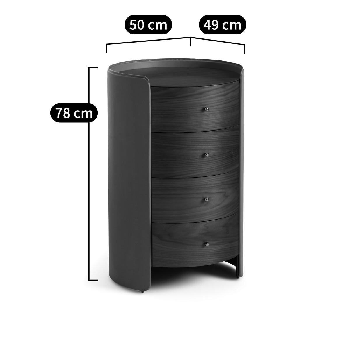 Firmo Walnut & Leather Bedside Table Drawers – image 9