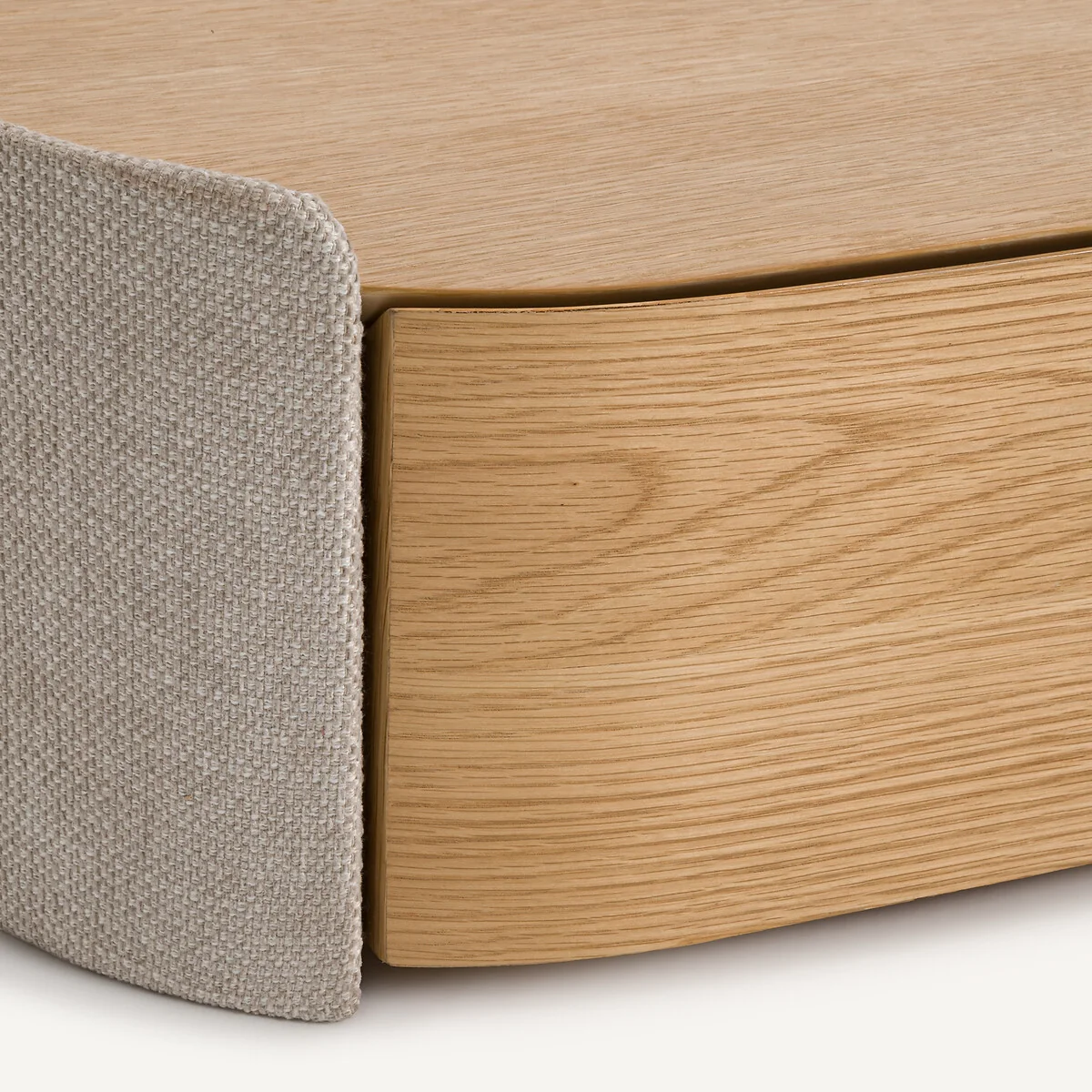 Firmo Wall-Mounted Bedside Table in Oak Veneer and Fabric – image 7