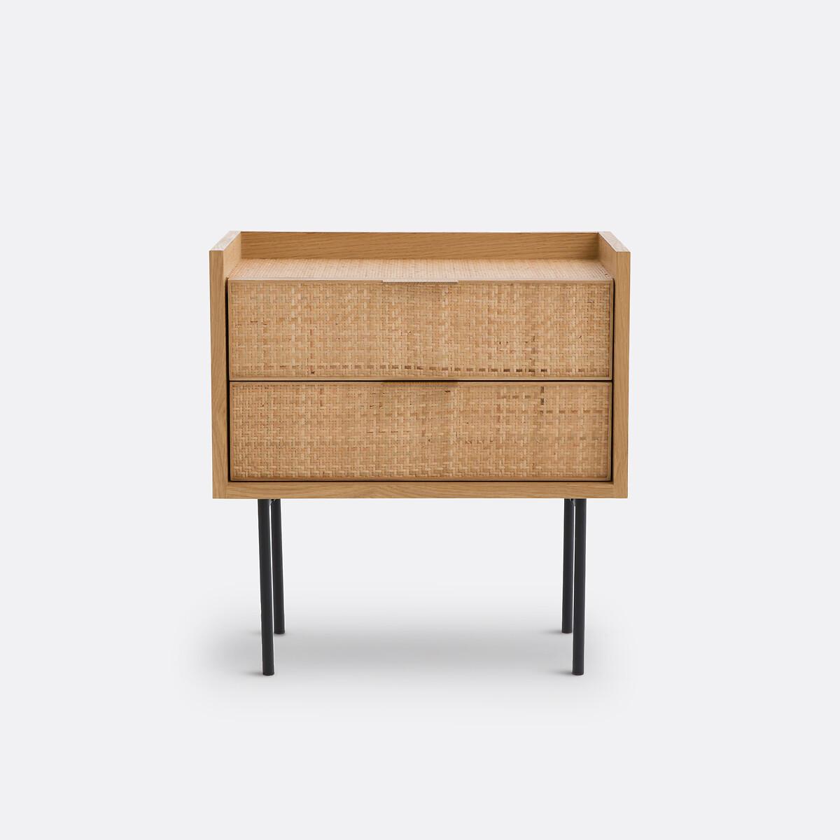Louison Woven Rattan 2-Drawer Bedside Table – image 2
