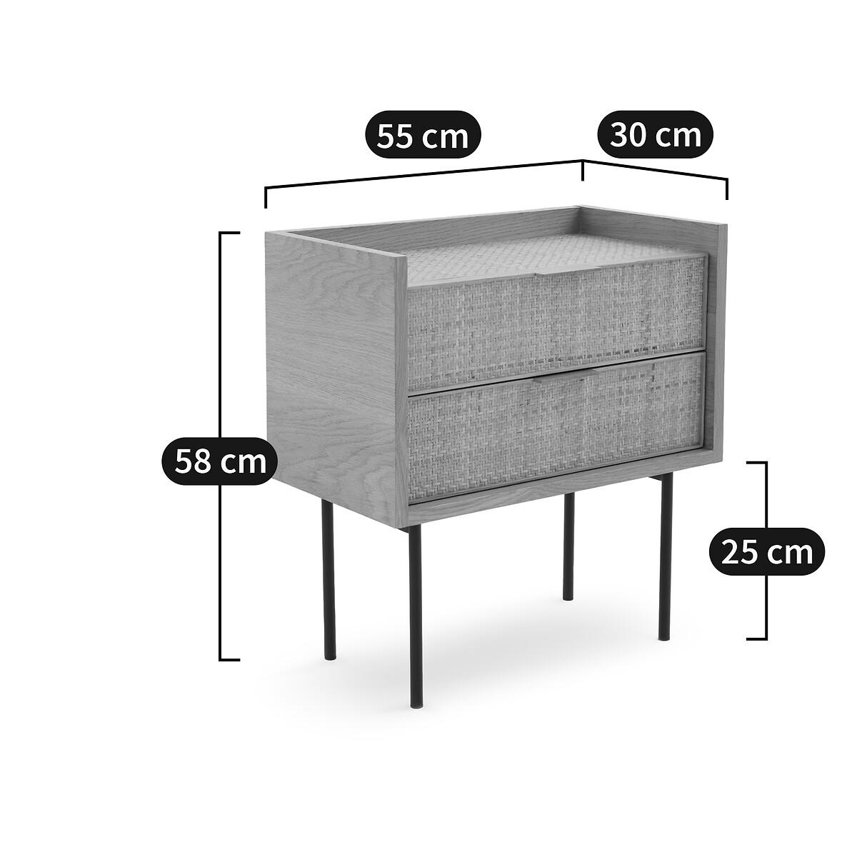 Louison Woven Rattan 2-Drawer Bedside Table – image 11