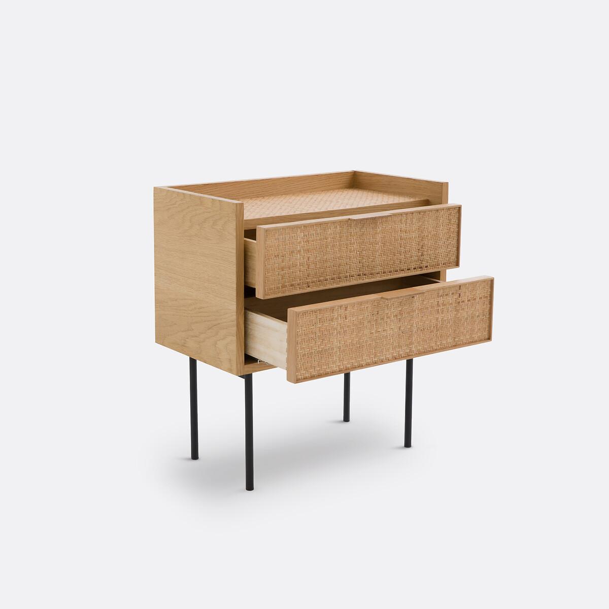 Louison Woven Rattan 2-Drawer Bedside Table – image 3