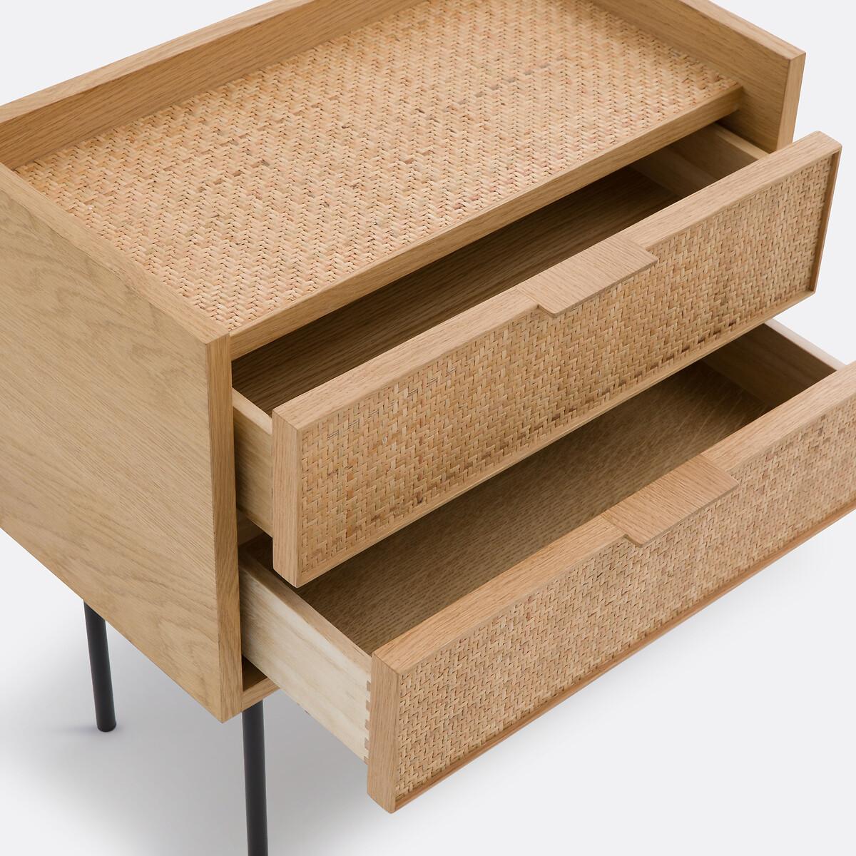 Louison Woven Rattan 2-Drawer Bedside Table – image 5
