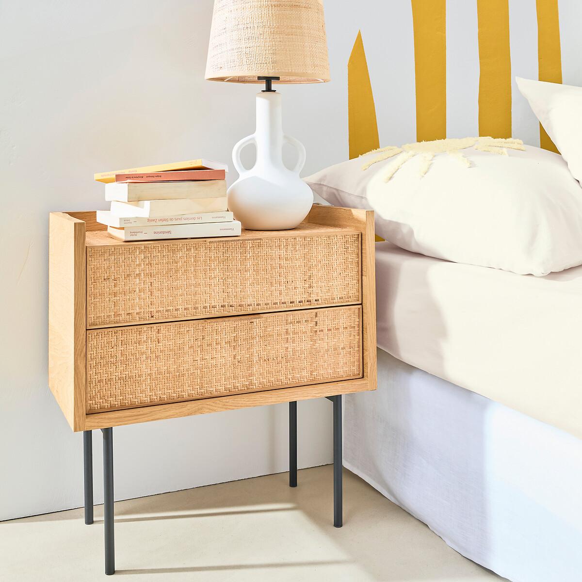 Louison Woven Rattan 2-Drawer Bedside Table – image 7