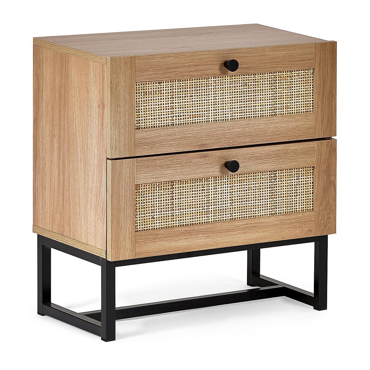 Indiya Rattan 2 Drawer Bedside Table – image 2