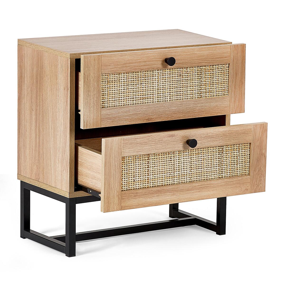 Indiya Rattan 2 Drawer Bedside Table – image 3