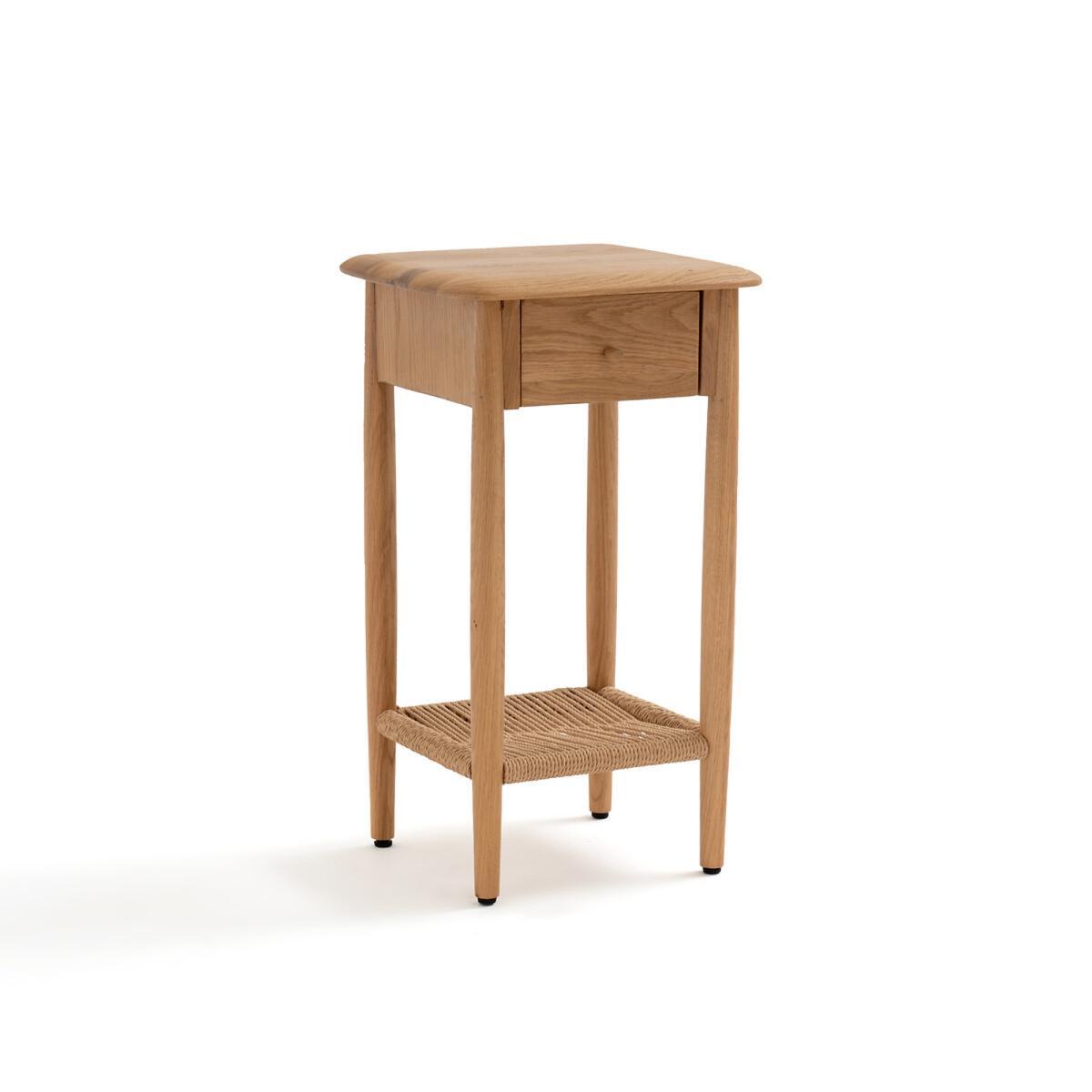 Malora Solid Oak & Weaving Bedside Table – image 2
