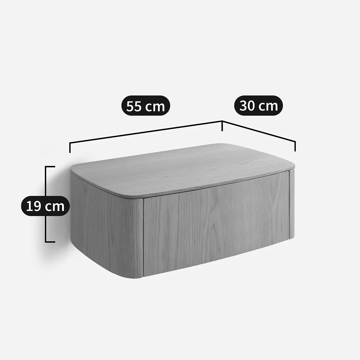 Willow Walnut Or Oak Veneer Wall-Mounted Bedside Table – image 7