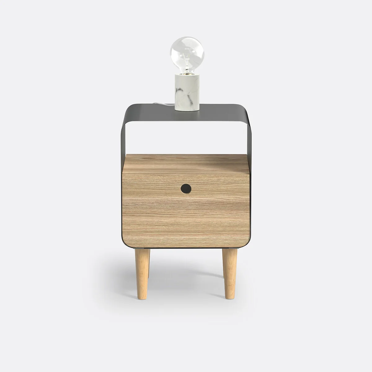 Joris Bedside Table in Ash Veneer and Metal – image 3