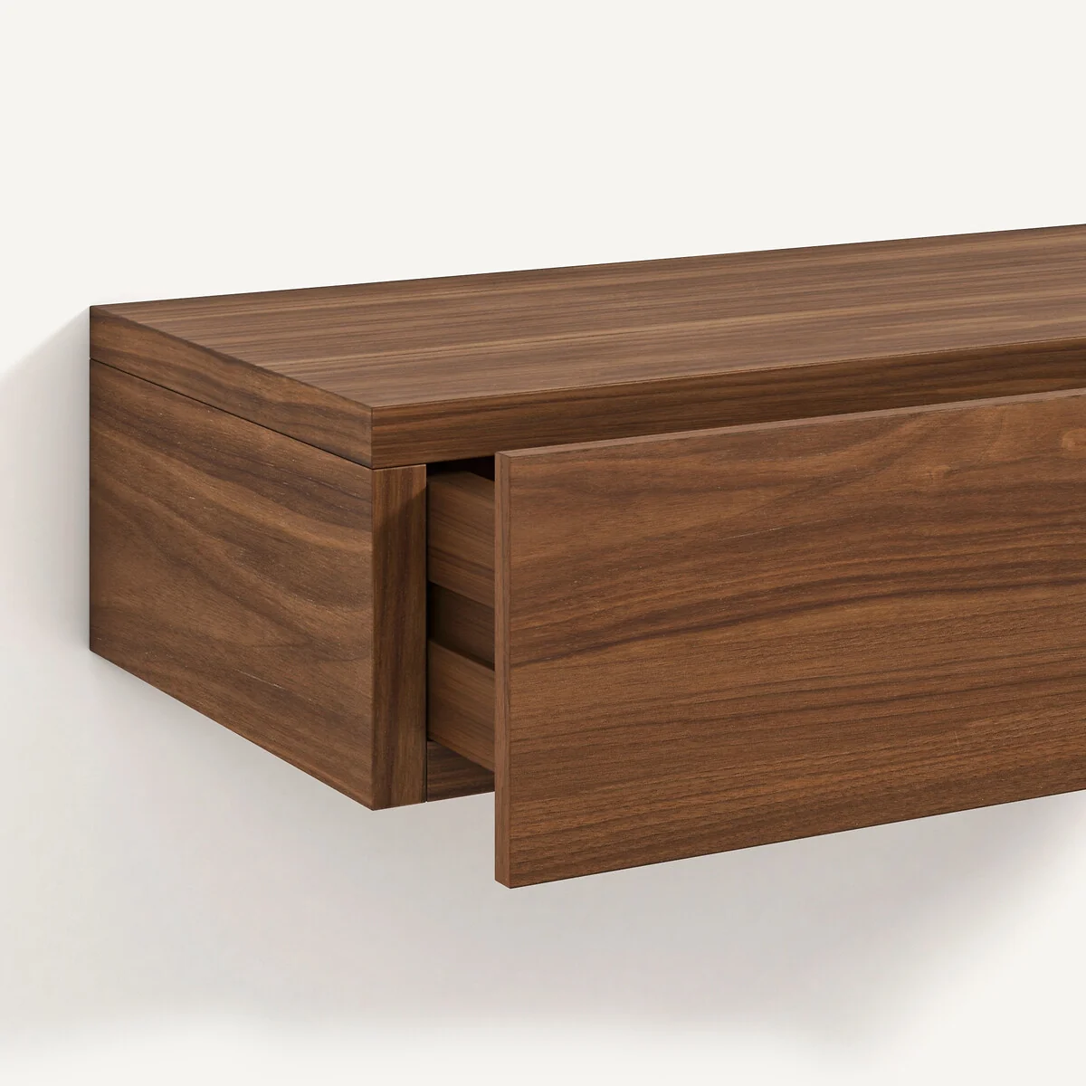 Vesper Solid Walnut 1-Drawer Floating Bedside Table – image 5