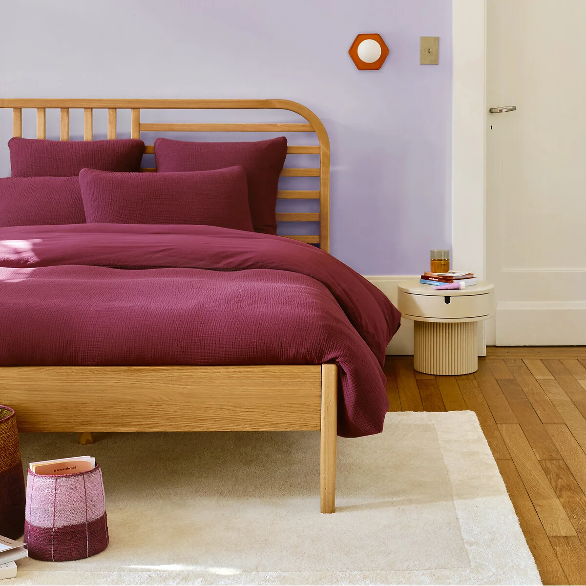 Tamita Bedside Table with Lacquered Fluted Base – image 2