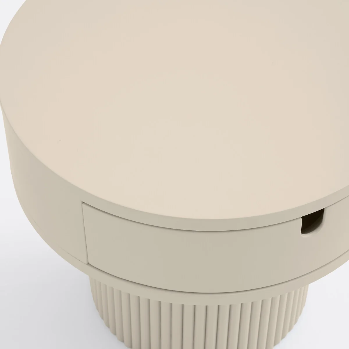 Tamita Bedside Table with Lacquered Fluted Base – image 5