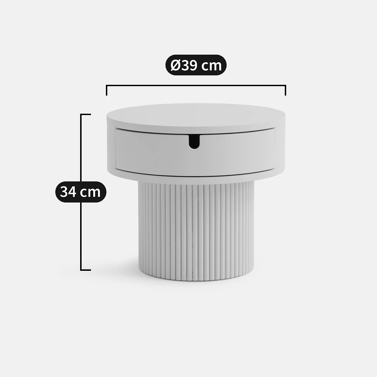 Tamita Bedside Table with Lacquered Fluted Base – image 7