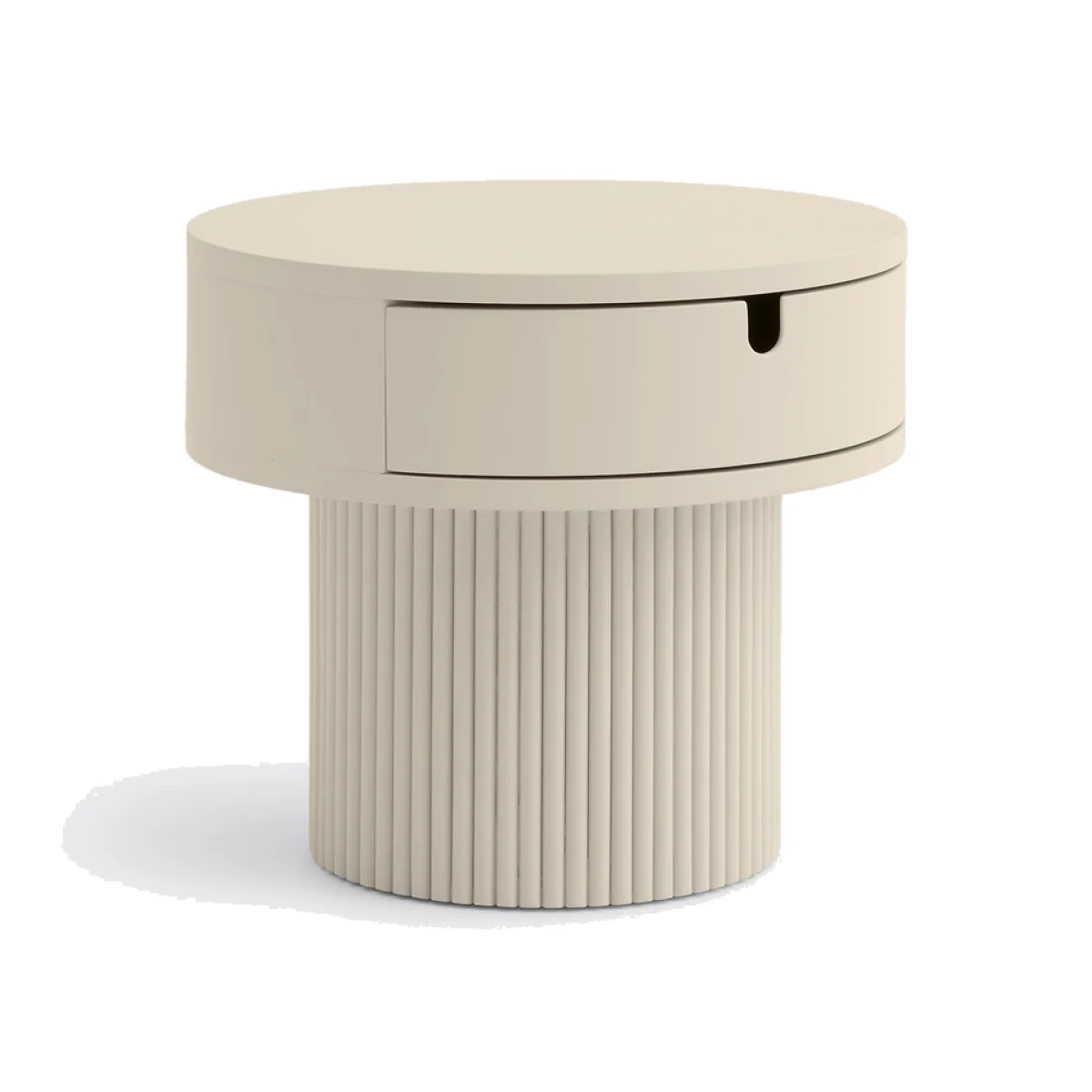 Tamita Bedside Table with Lacquered Fluted Base – image 1