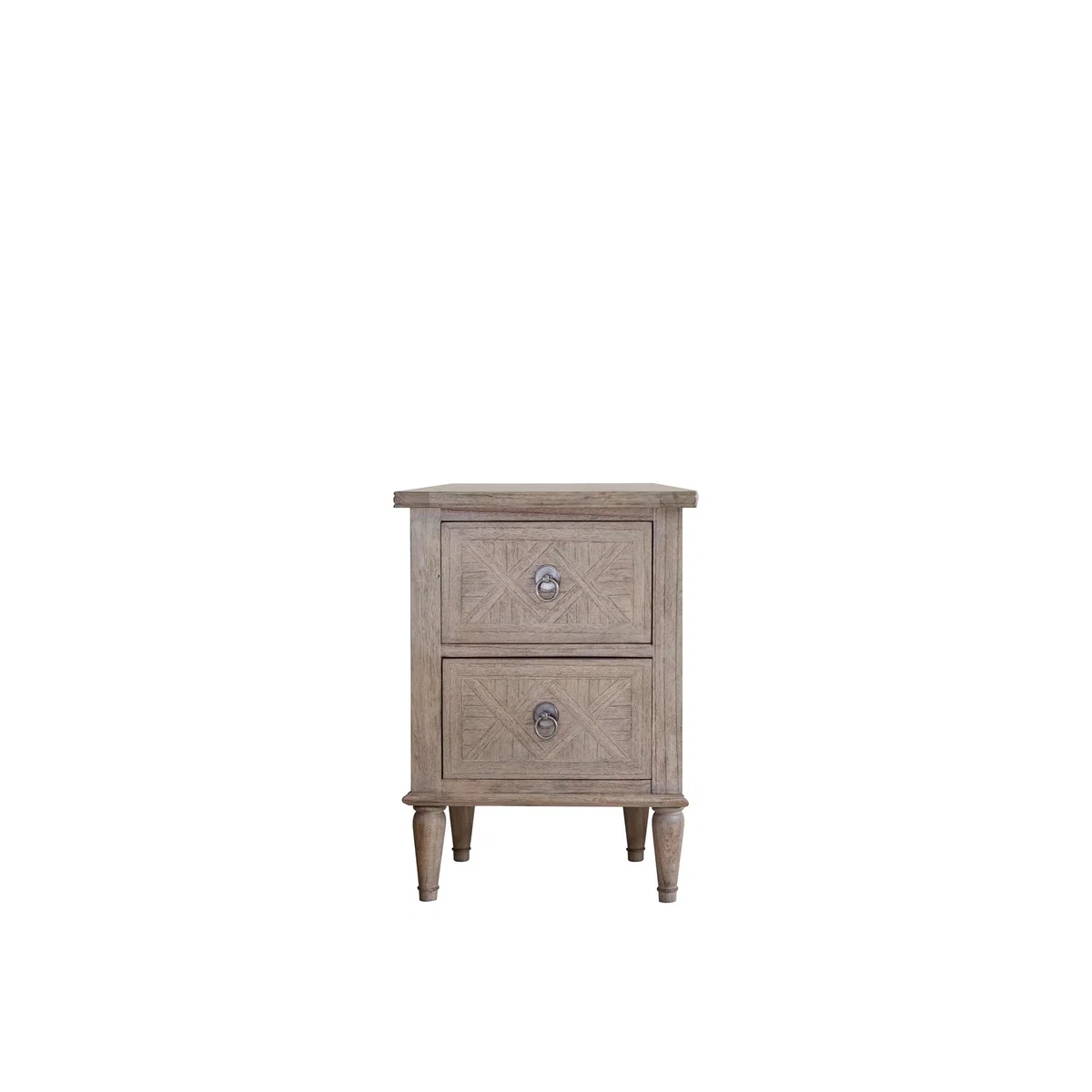 Gallery Direct Rustique 2 Drawer Bedside Table Taupe – image 2