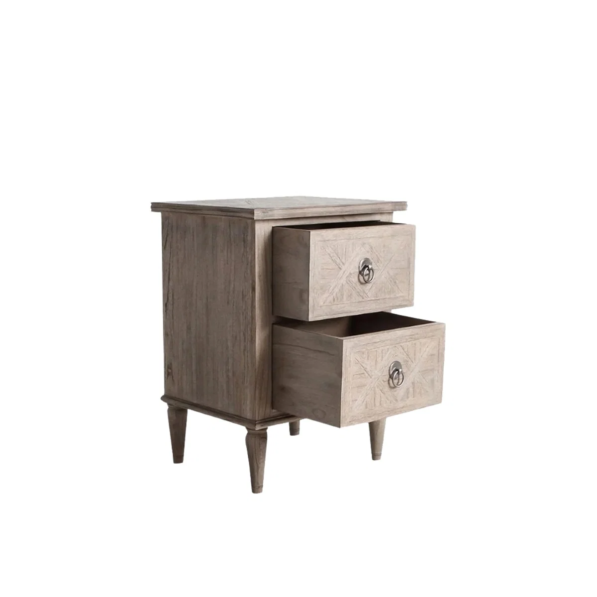 Gallery Direct Rustique 2 Drawer Bedside Table Taupe – image 5