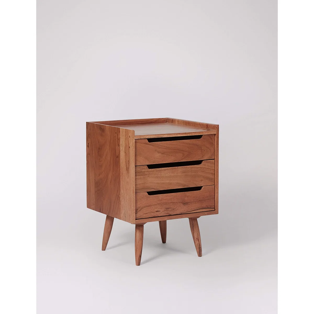 Swoon Southwark Acacia Wood 3 Drawer Bedside Table Brown – image 2
