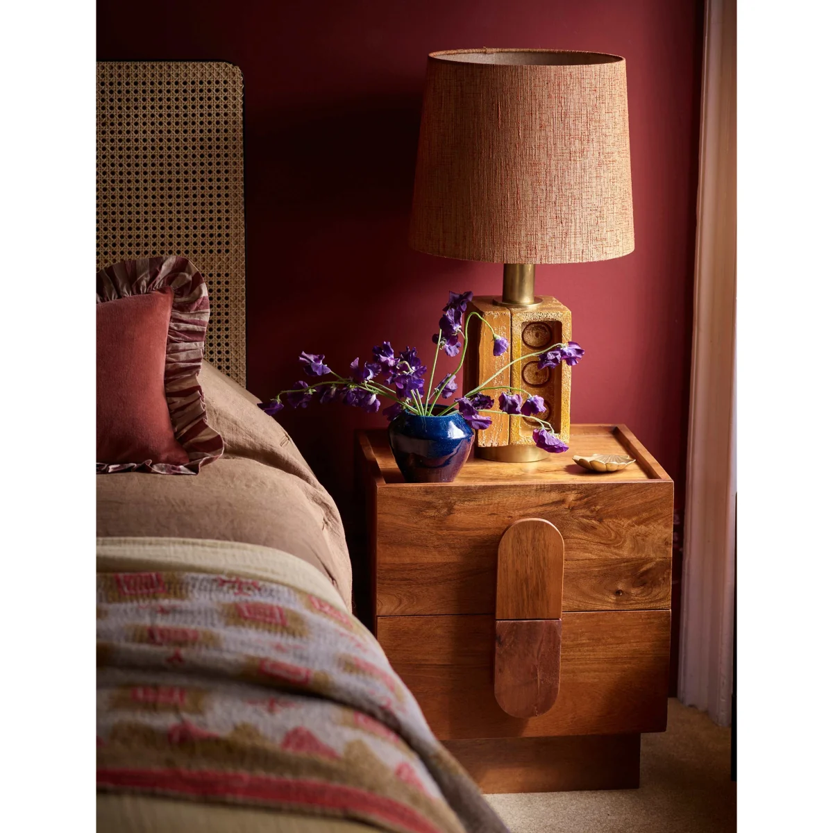 Swoon Rolo 2 Drawer Bedside Table Brown – image 4