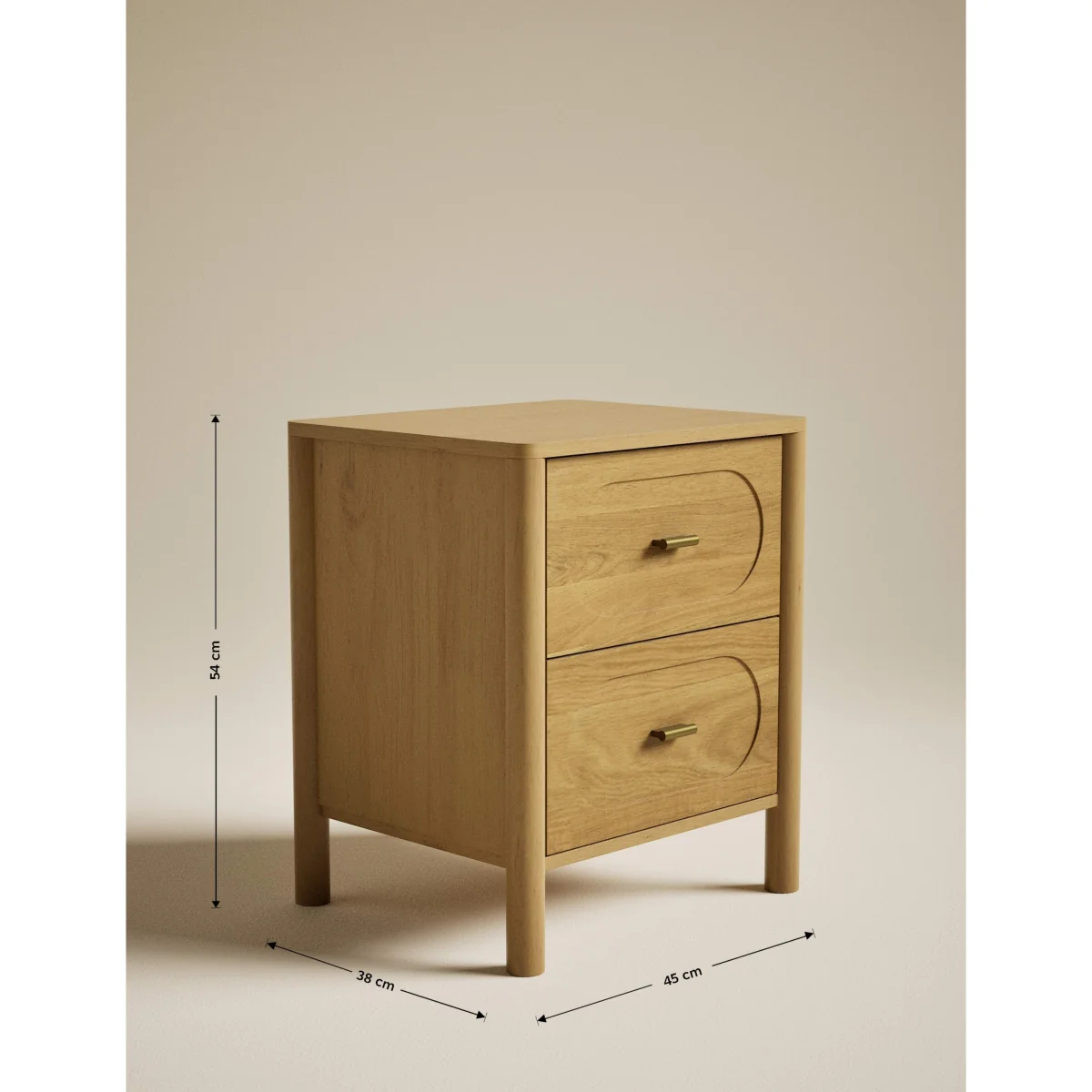 Gallery Direct Giles 2 Drawer Bedside Table Natural – image 3