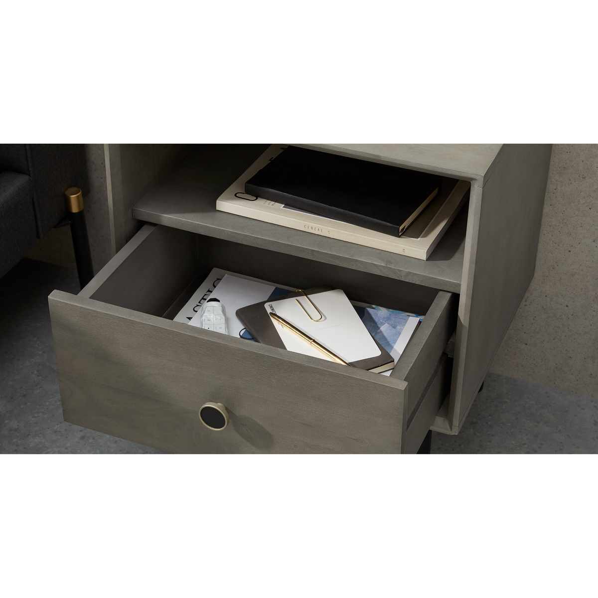 Liaka Bedside Table, Grey Mango Wood – image 4