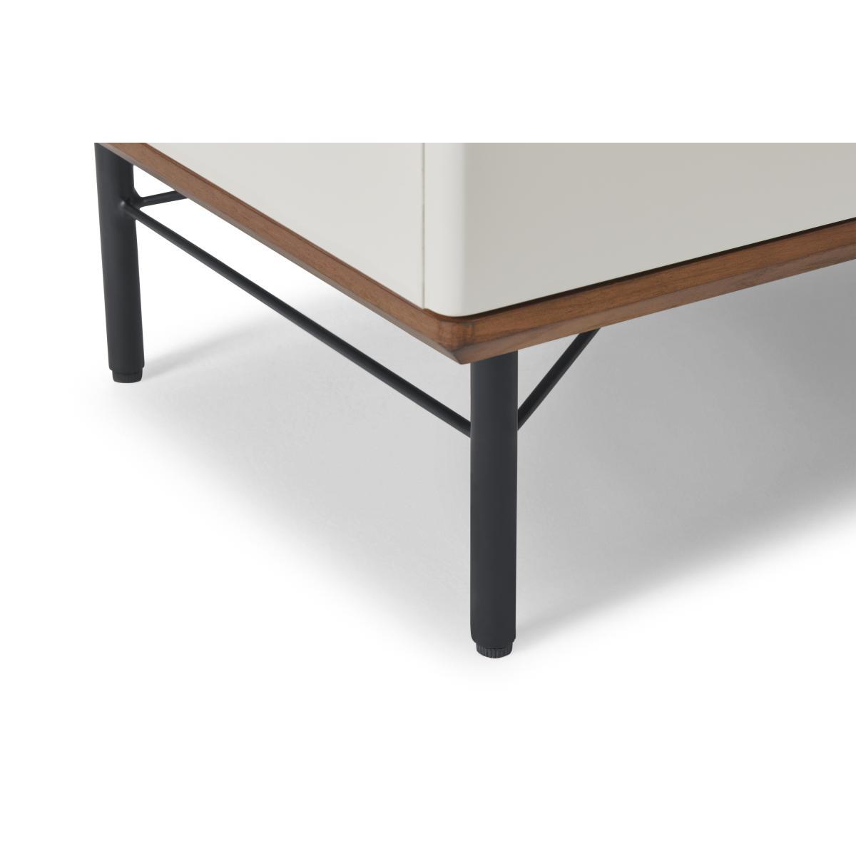 Vincent Bedside Table, Warm Ecru & Walnut Stain – image 7