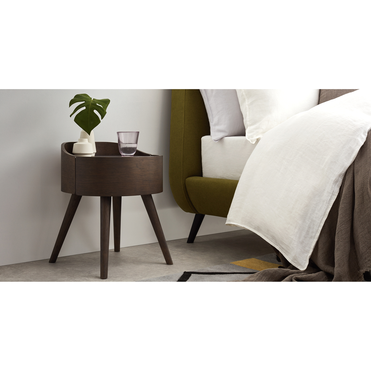 Ada Bedside Table, Dark Stain Oak – image 3