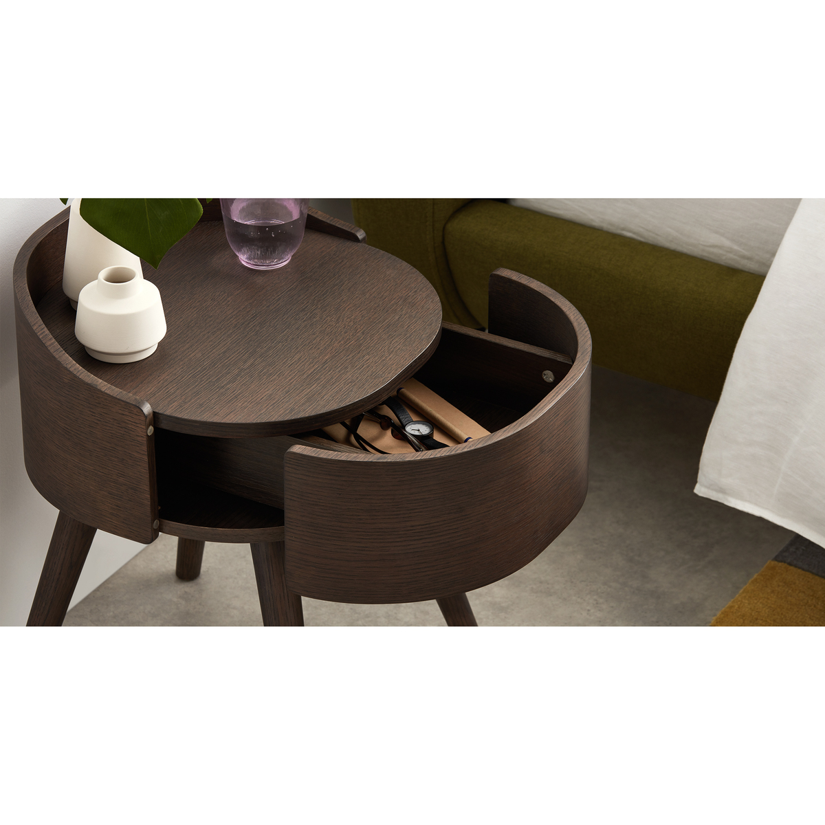 Ada Bedside Table, Dark Stain Oak – image 6