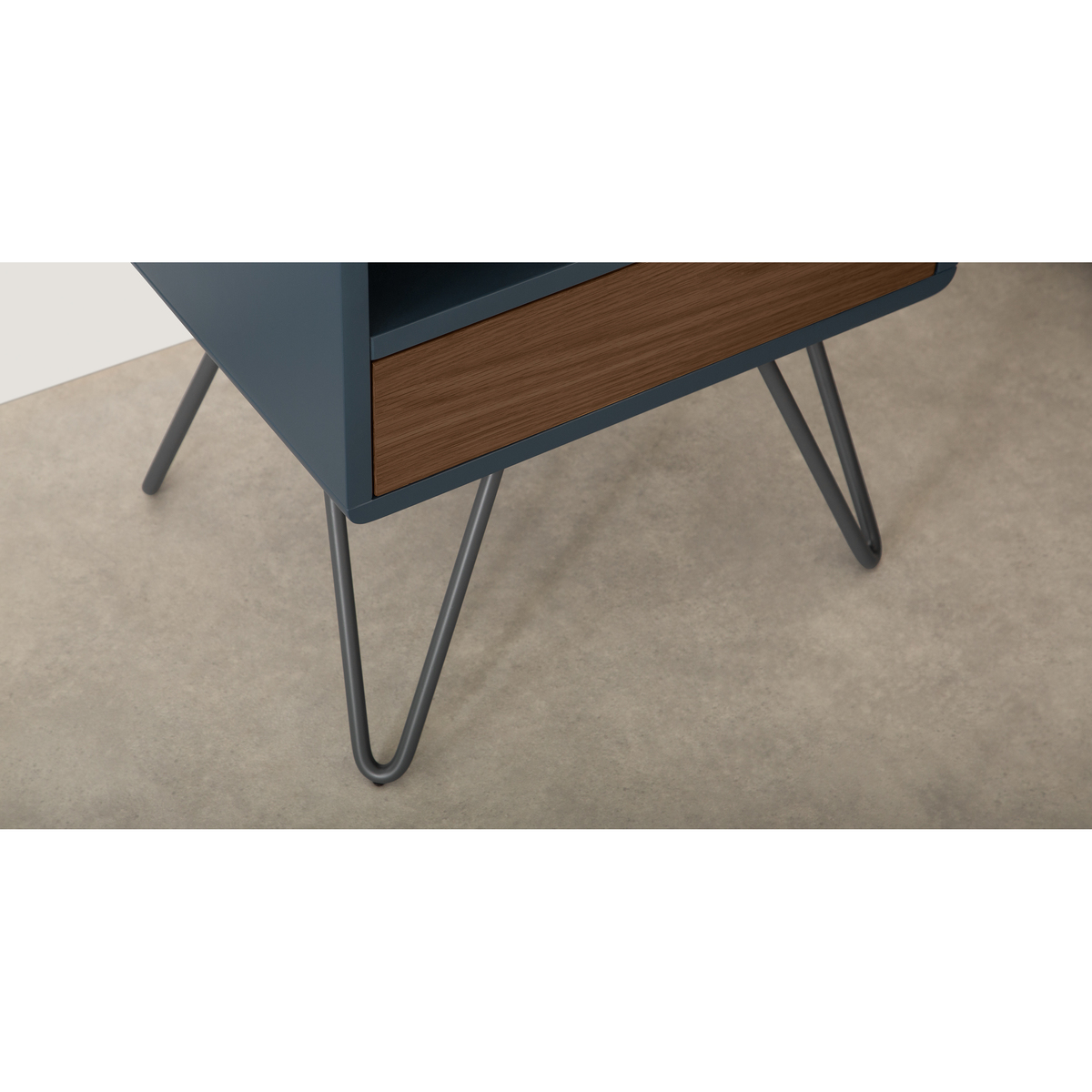 Ukan Bedside Table, Blue and Dark Stain Oak – image 5