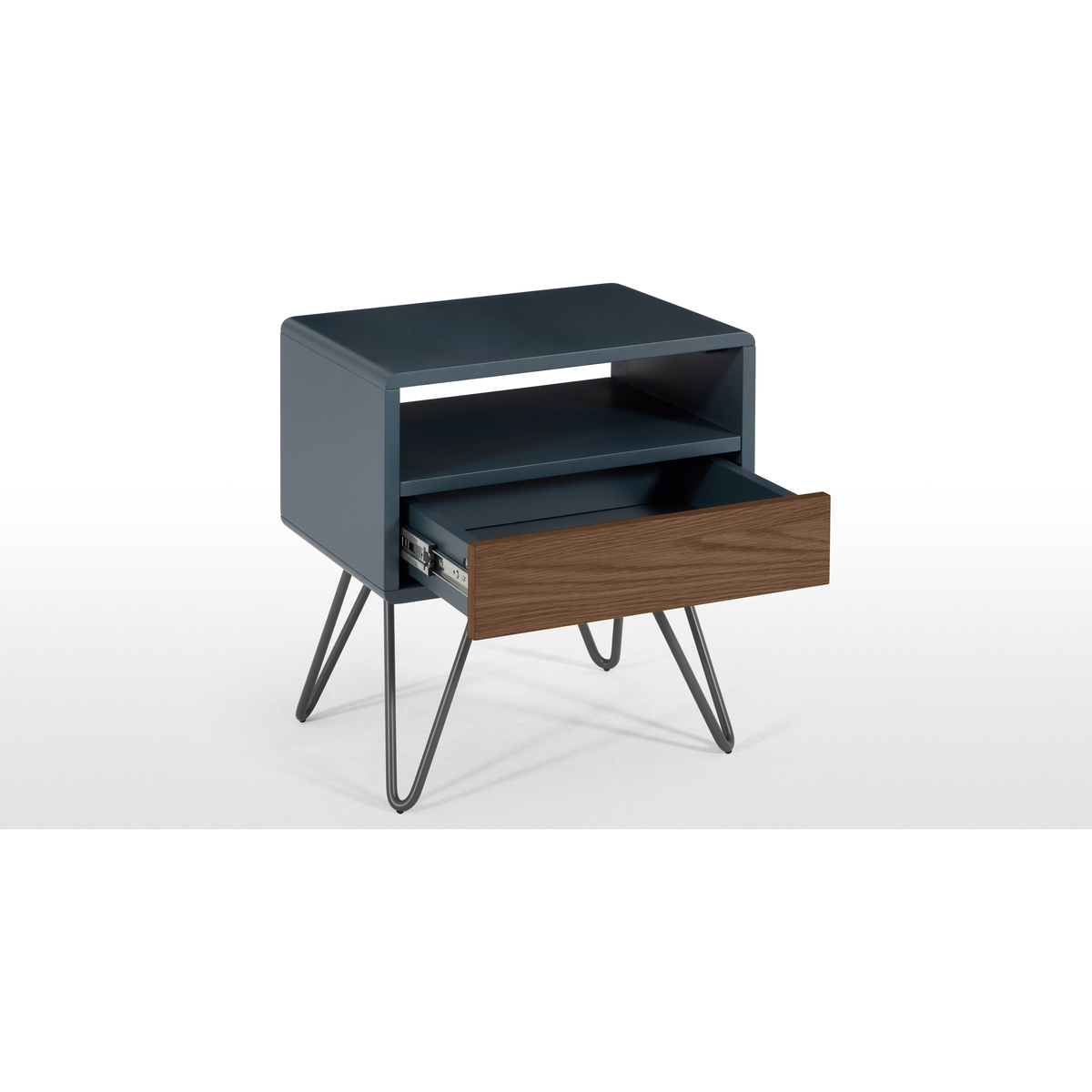 Ukan Bedside Table, Blue and Dark Stain Oak – image 6