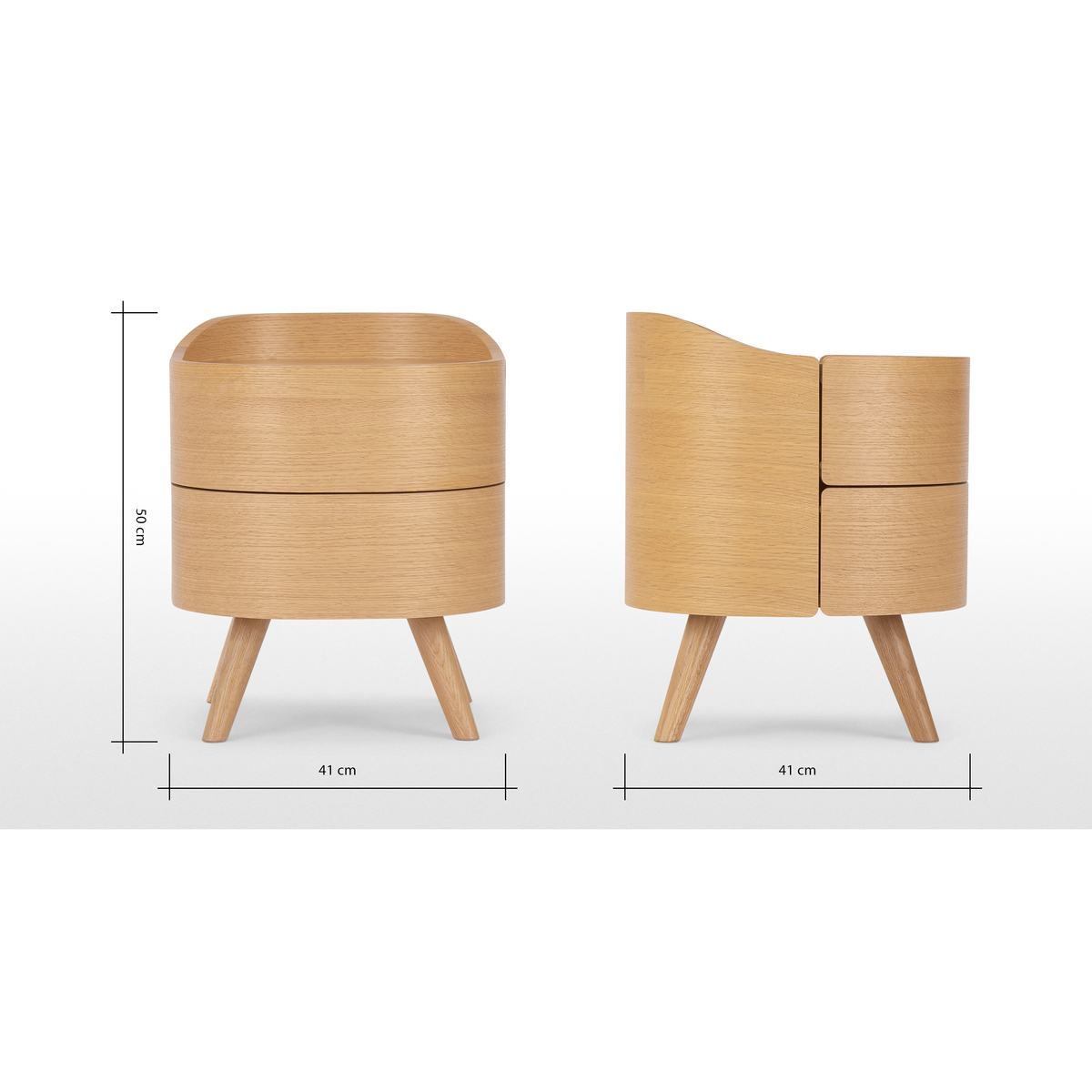 Ada 2 Drawer Bedside Table, Oak – image 8