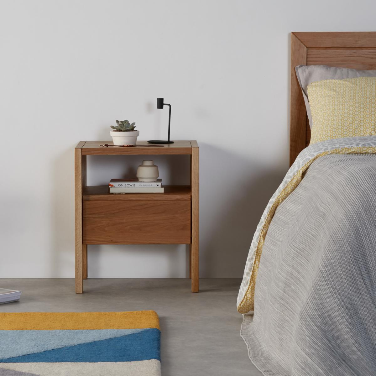 Ledger bedside table, dark stain ash – image 11