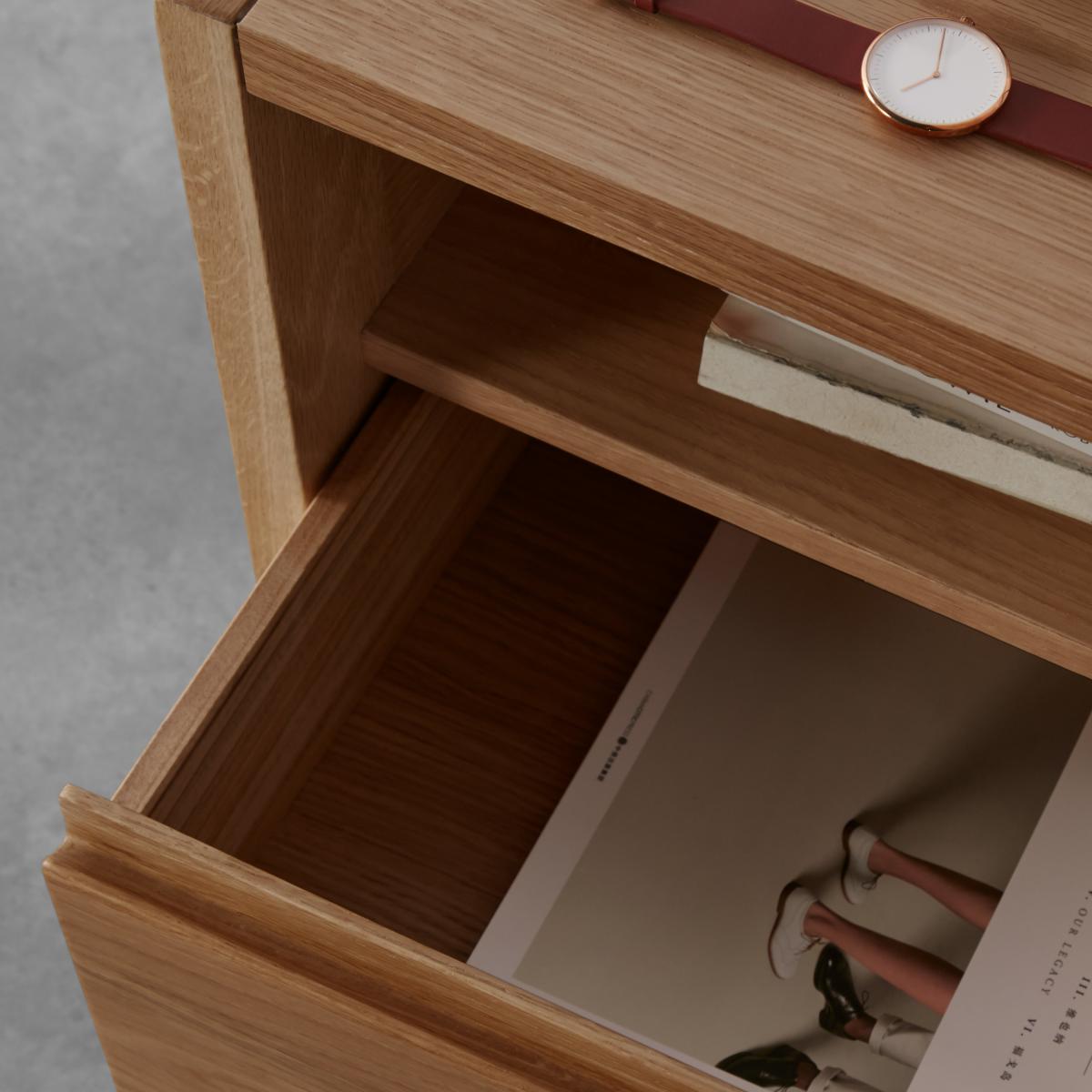 Ledger bedside table, dark stain ash – image 12