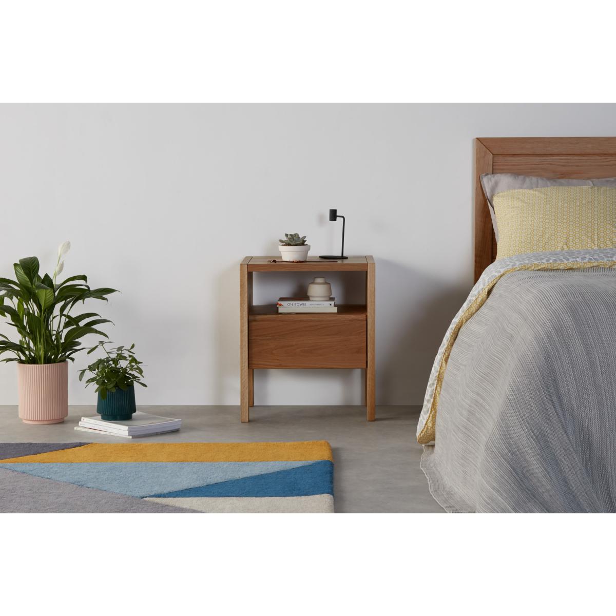 Ledger bedside table, dark stain ash – image 4
