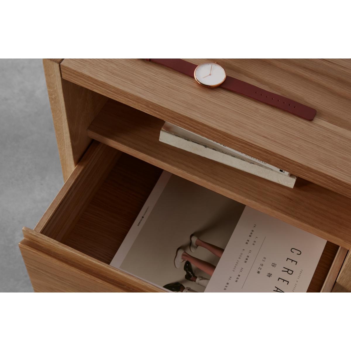 Ledger bedside table, dark stain ash – image 5