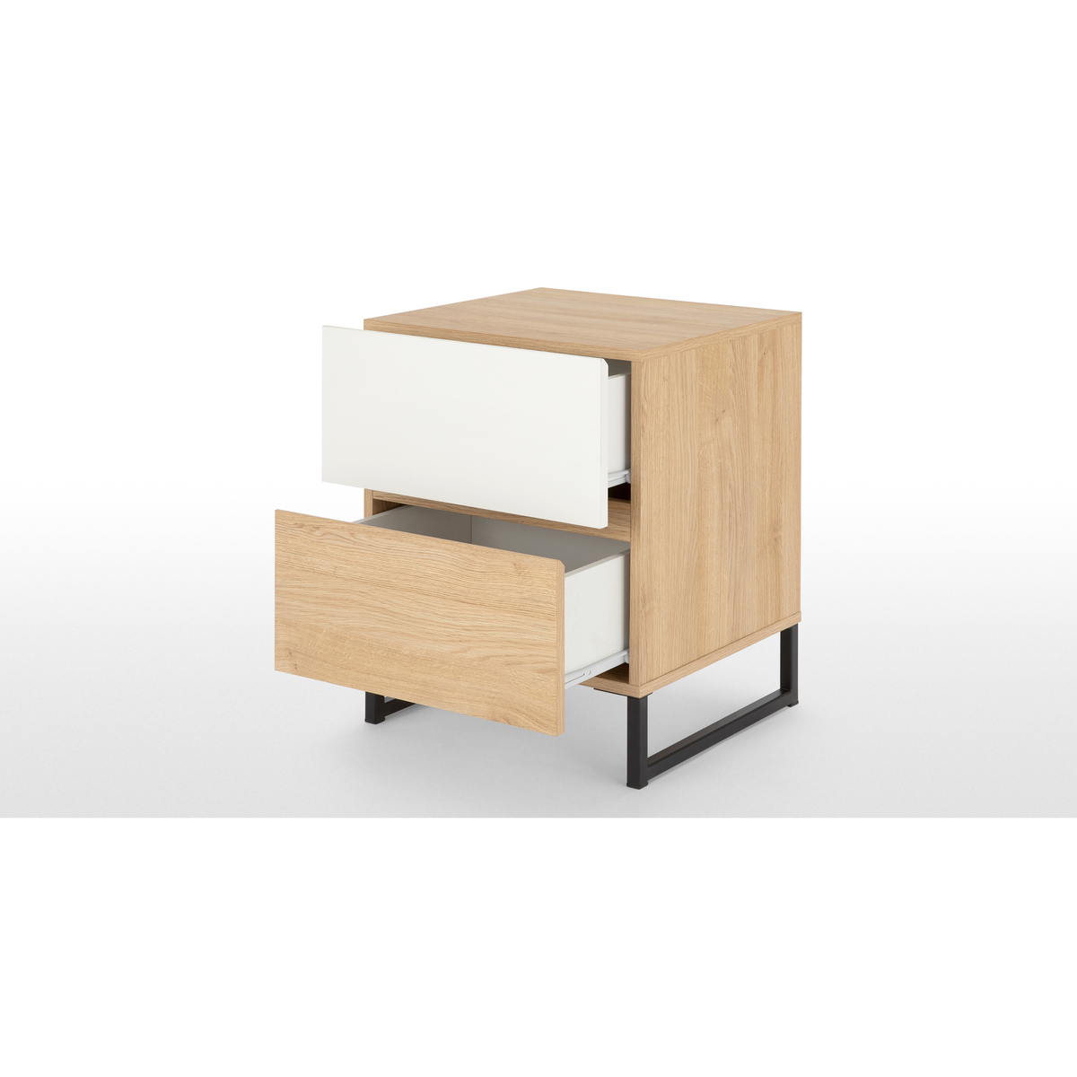 MADE Essentials Hopkins Bedside Table , Oak Effect & White – image 5