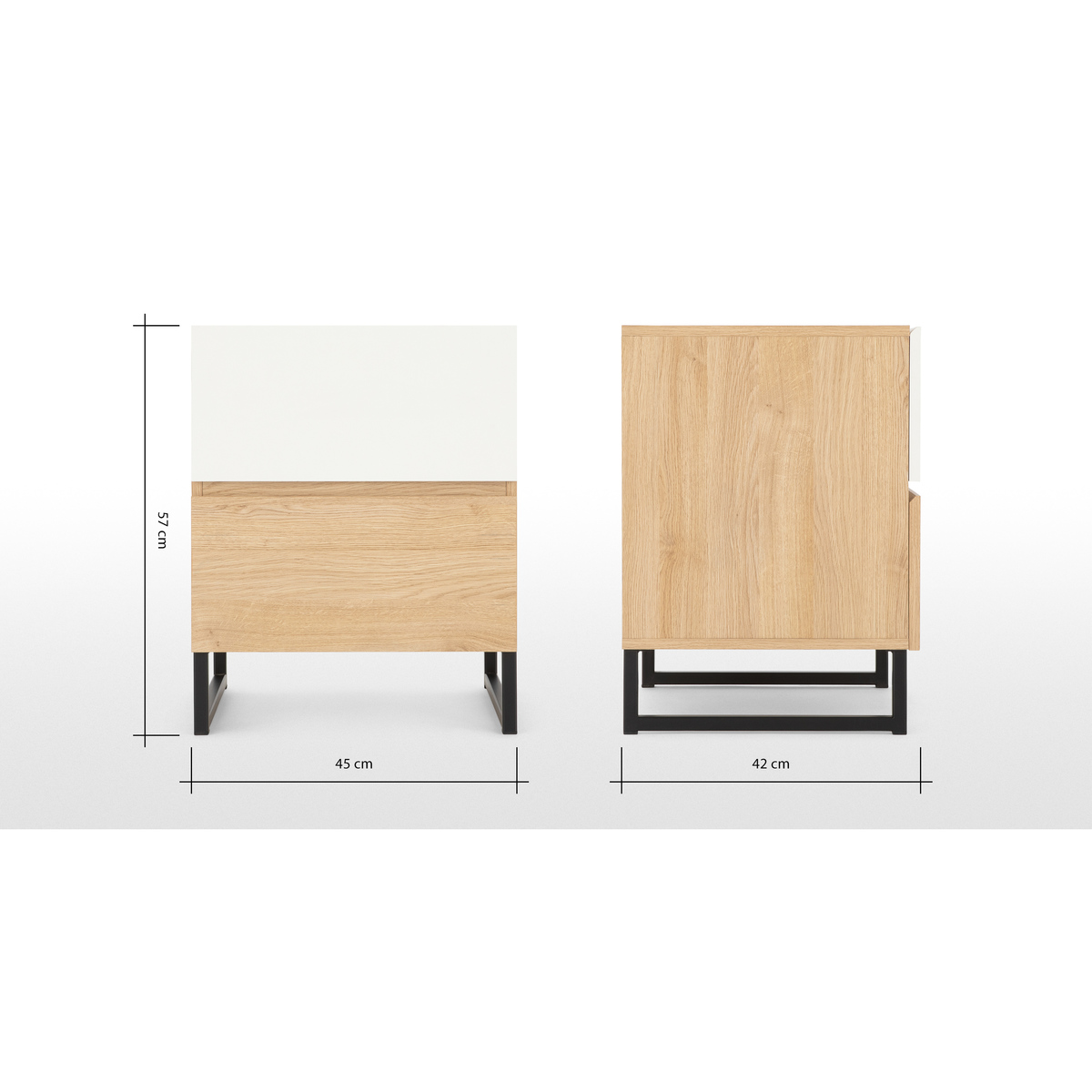 MADE Essentials Hopkins Bedside Table , Oak Effect & White – image 8