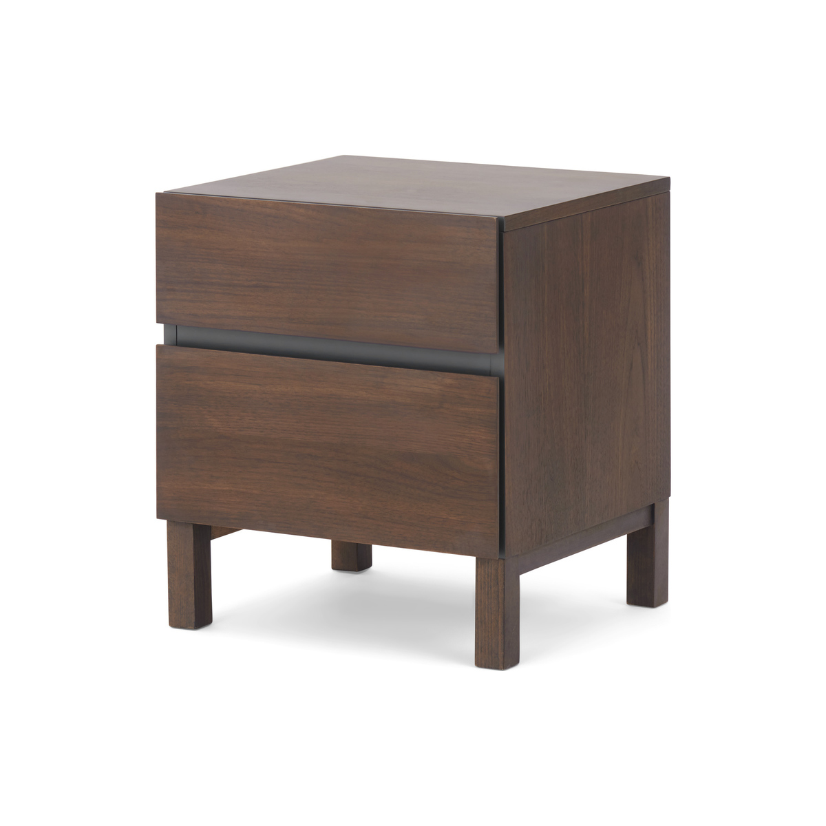 Xander Bedside Table, Walnut & Charcoal Grey – image 1