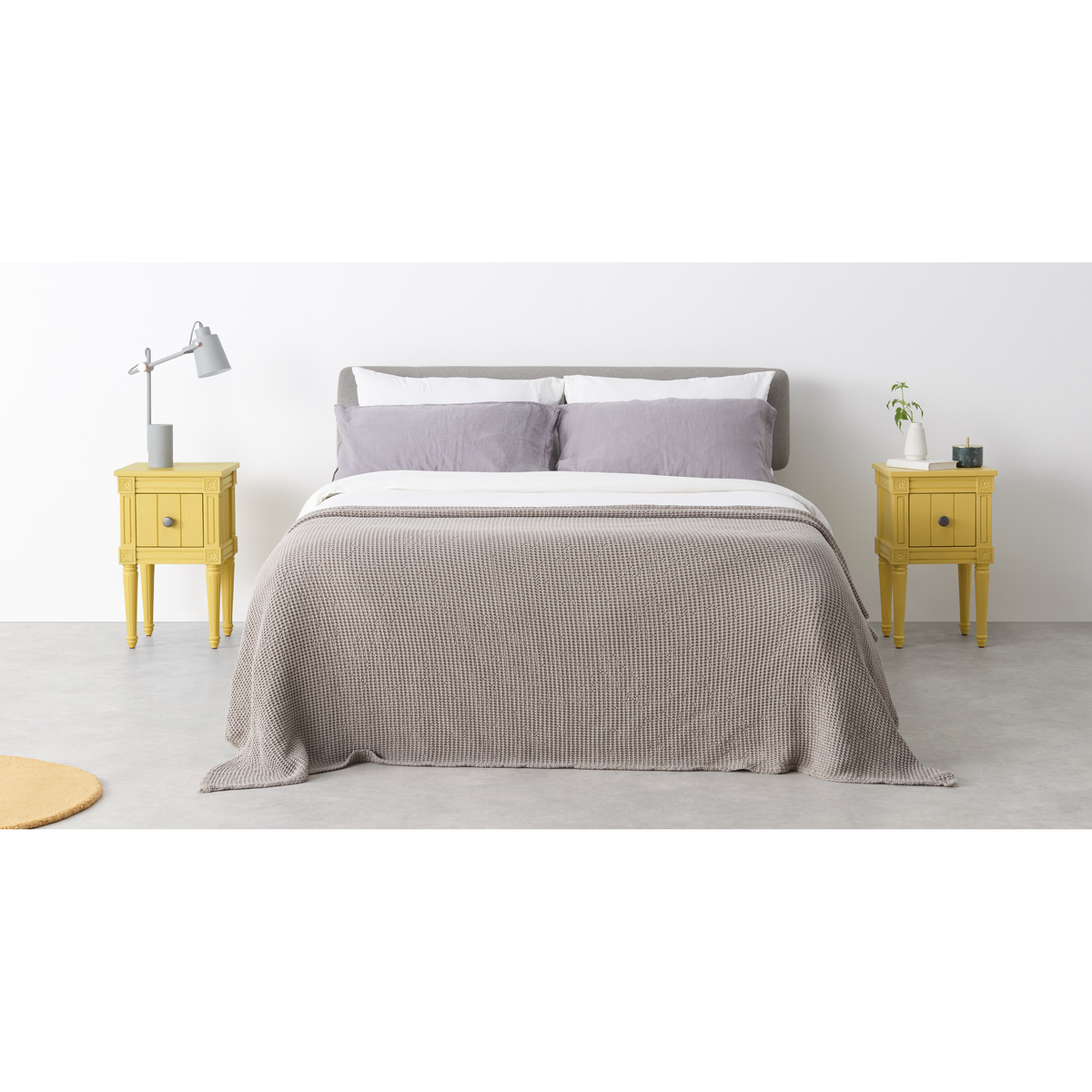 Bourbon Vintage Set of 2 Compact Bedside Table, Mustard – image 2