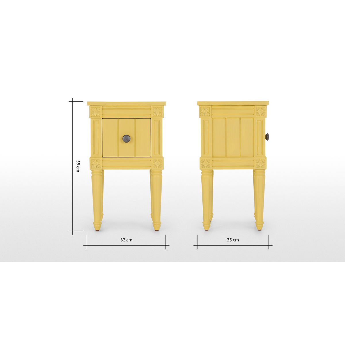 Bourbon Vintage Set of 2 Compact Bedside Table, Mustard – image 7