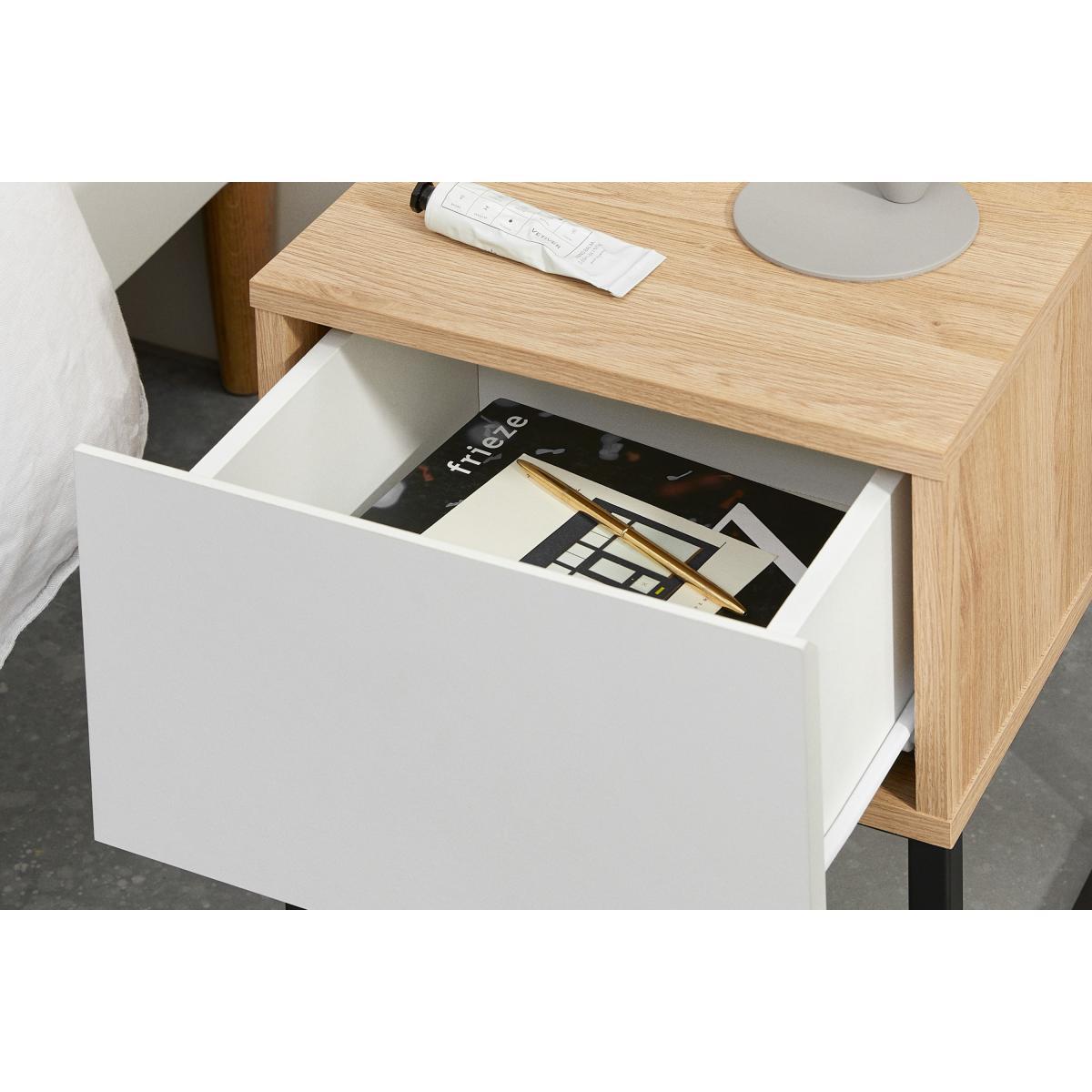 Hopkins Set of 2 Bedside Tables , Oak Effect & White – image 4
