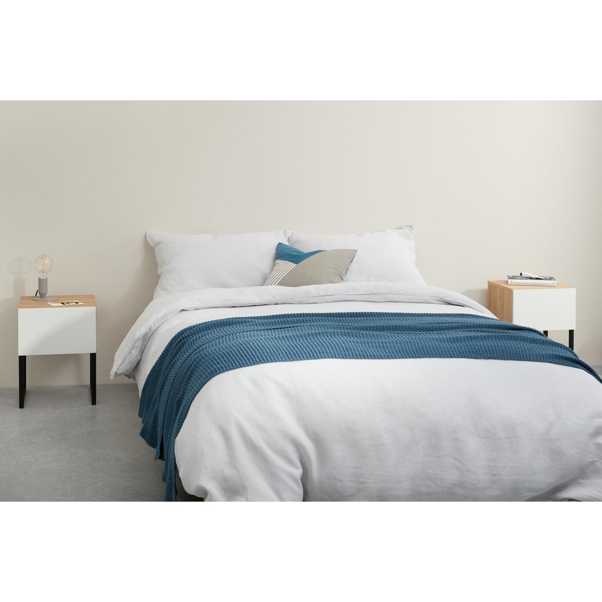 Hopkins Set of 2 Bedside Tables , Oak Effect & White – image 7