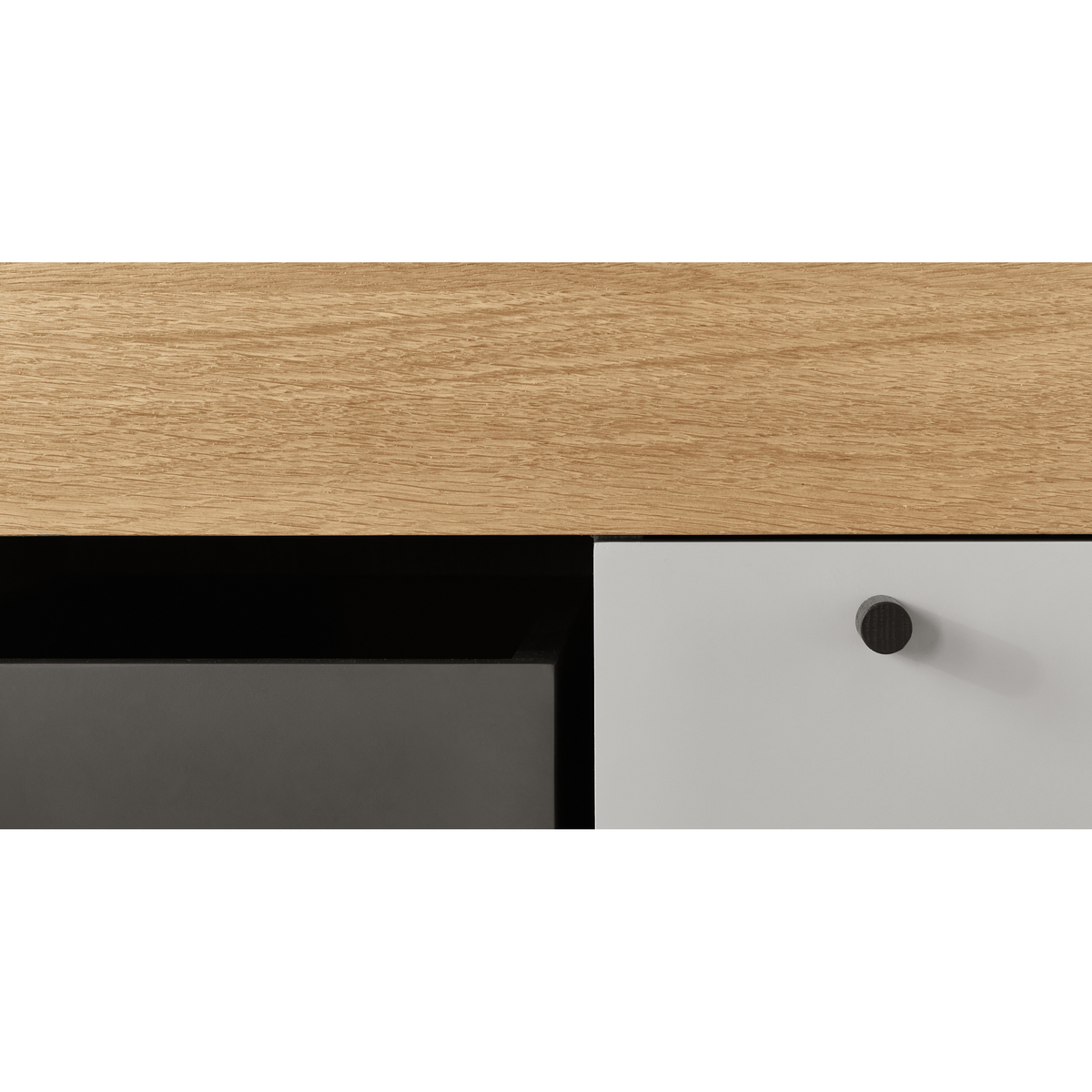 Campton Bedside Table, Oak & Grey – image 7