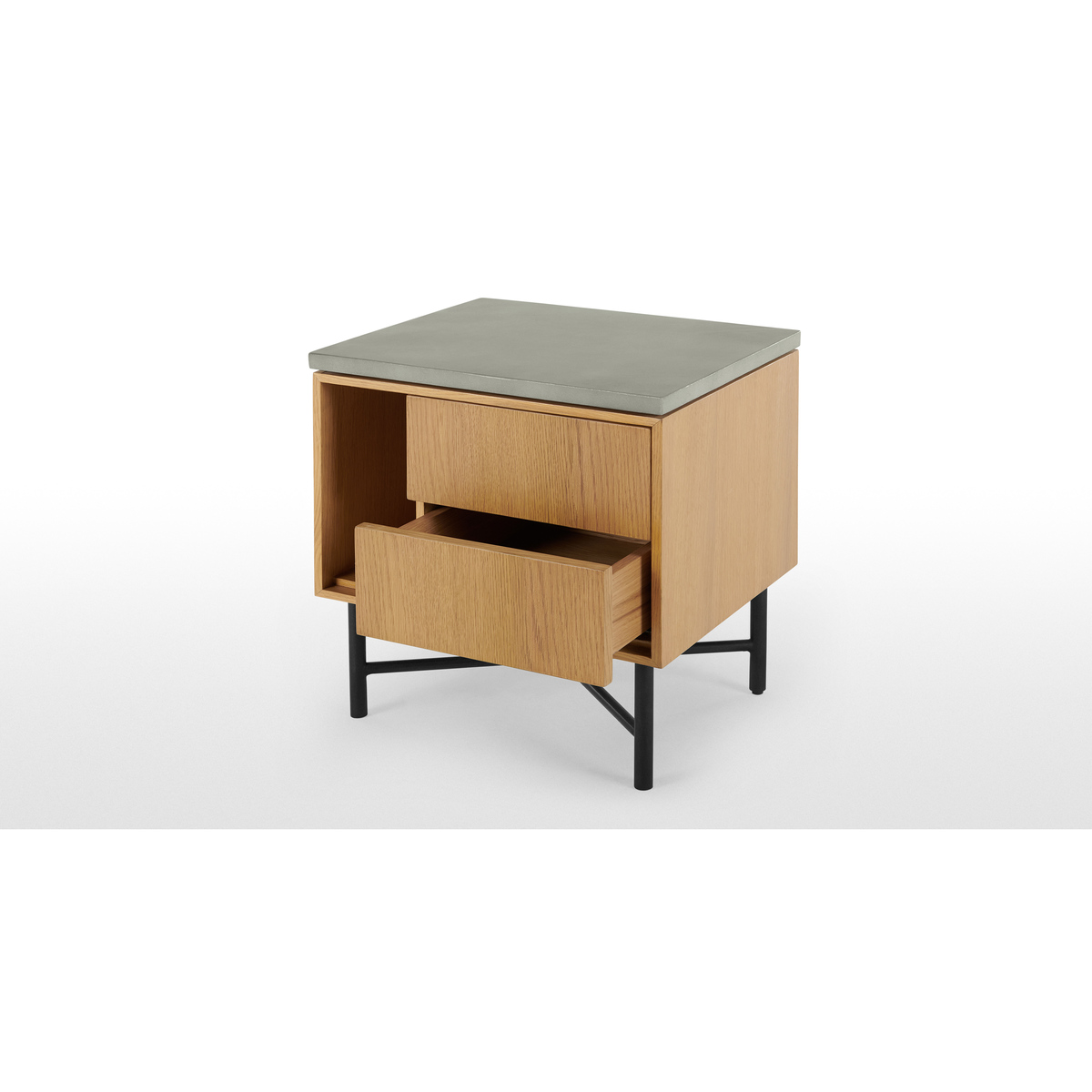 Dara Bedside Table, Oak & Concrete – image 4