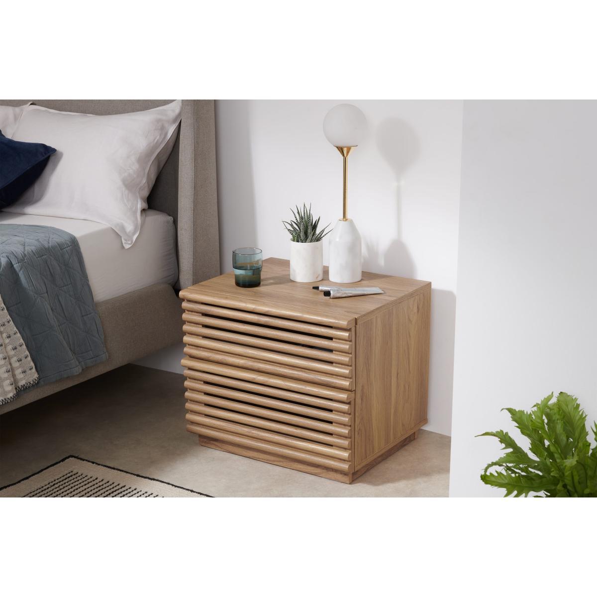 Tulma Bedside Table, Oak Effect – image 4