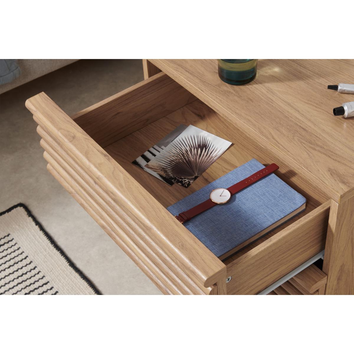 Tulma Bedside Table, Oak Effect – image 5