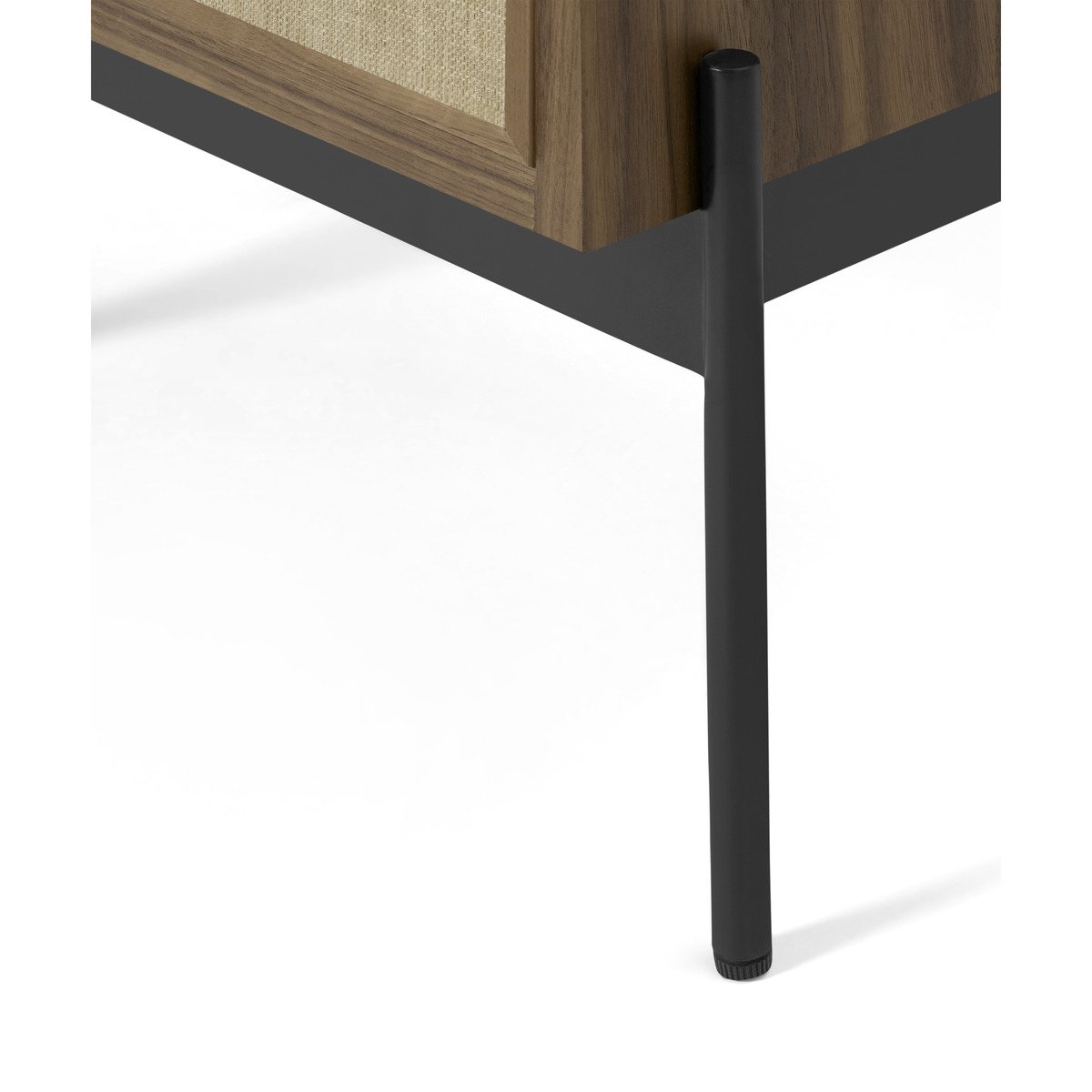 Balmore Bedside Table, Walnut & Hessian – image 2