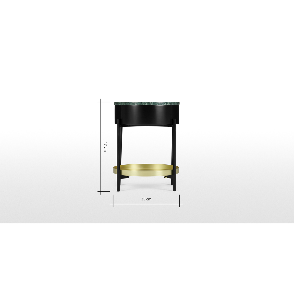 Masa Bedside Table, Marble & Brass – image 8