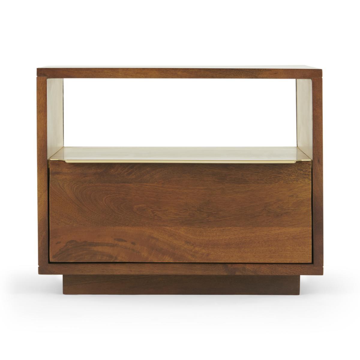 Anderson Bedside Table, Mango Wood & Brass – image 2